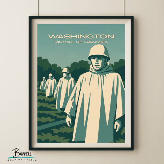 Washington District Of Columbia Korean War Memorial Travel Poster & Wall Art Poster Print