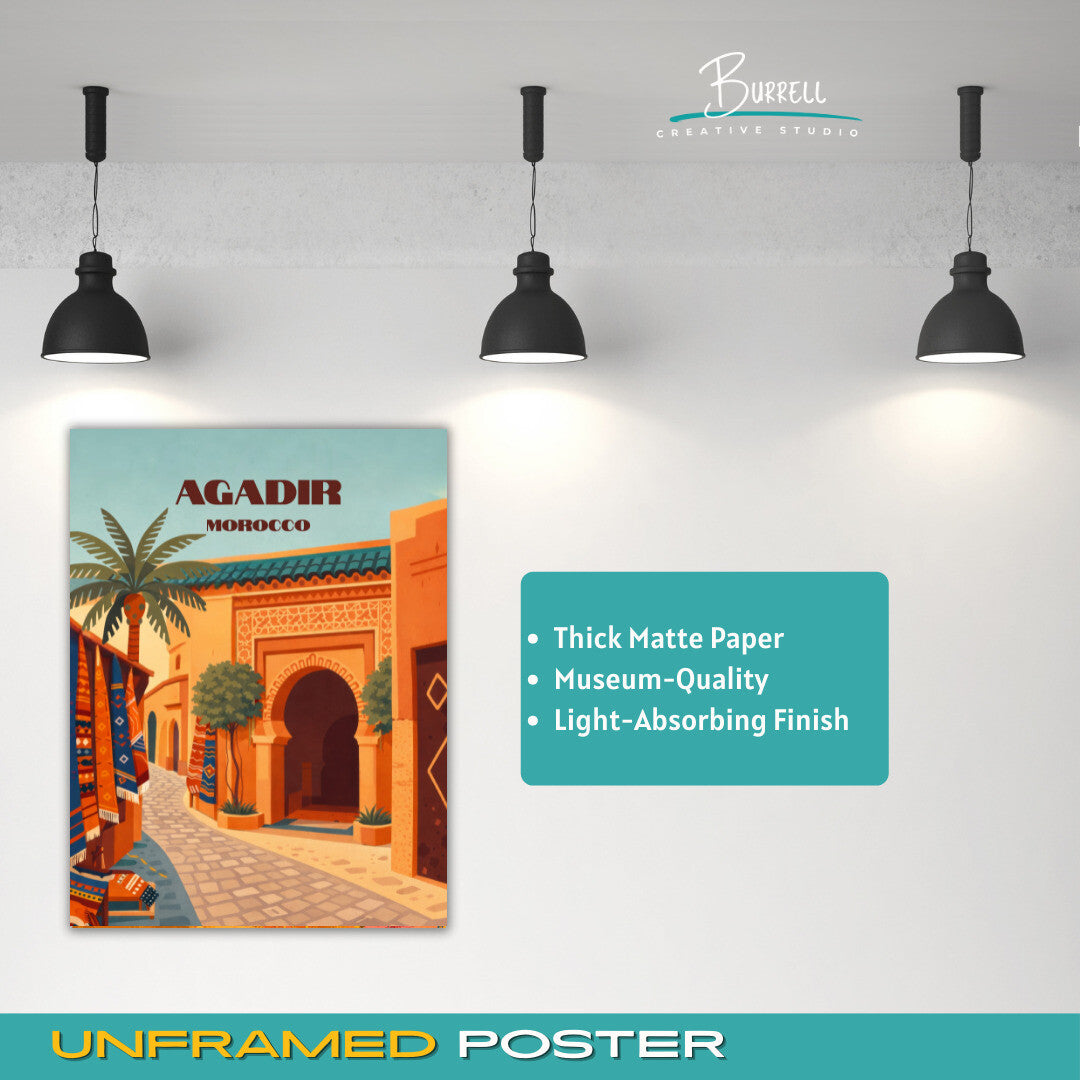 Agadir Morocco Medina Travel Poster & Wall Art Poster Print