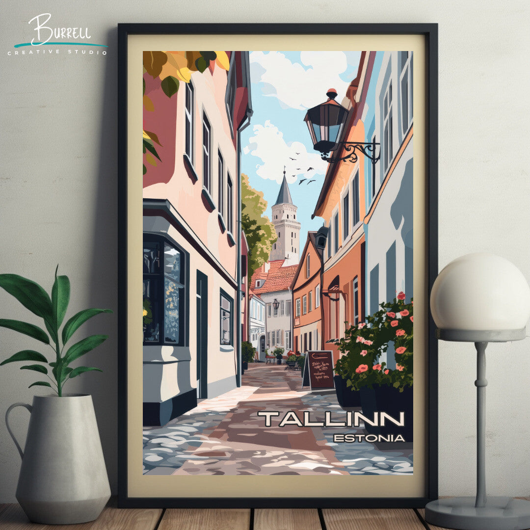 Tallinn Estonia Medieval Architecture Travel Poster & Wall Art Poster Print