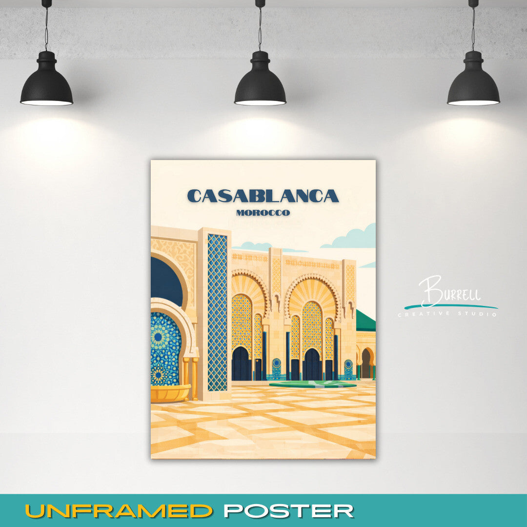 Casablanca Morocco Local Architecture Travel Poster & Wall Art Poster Print