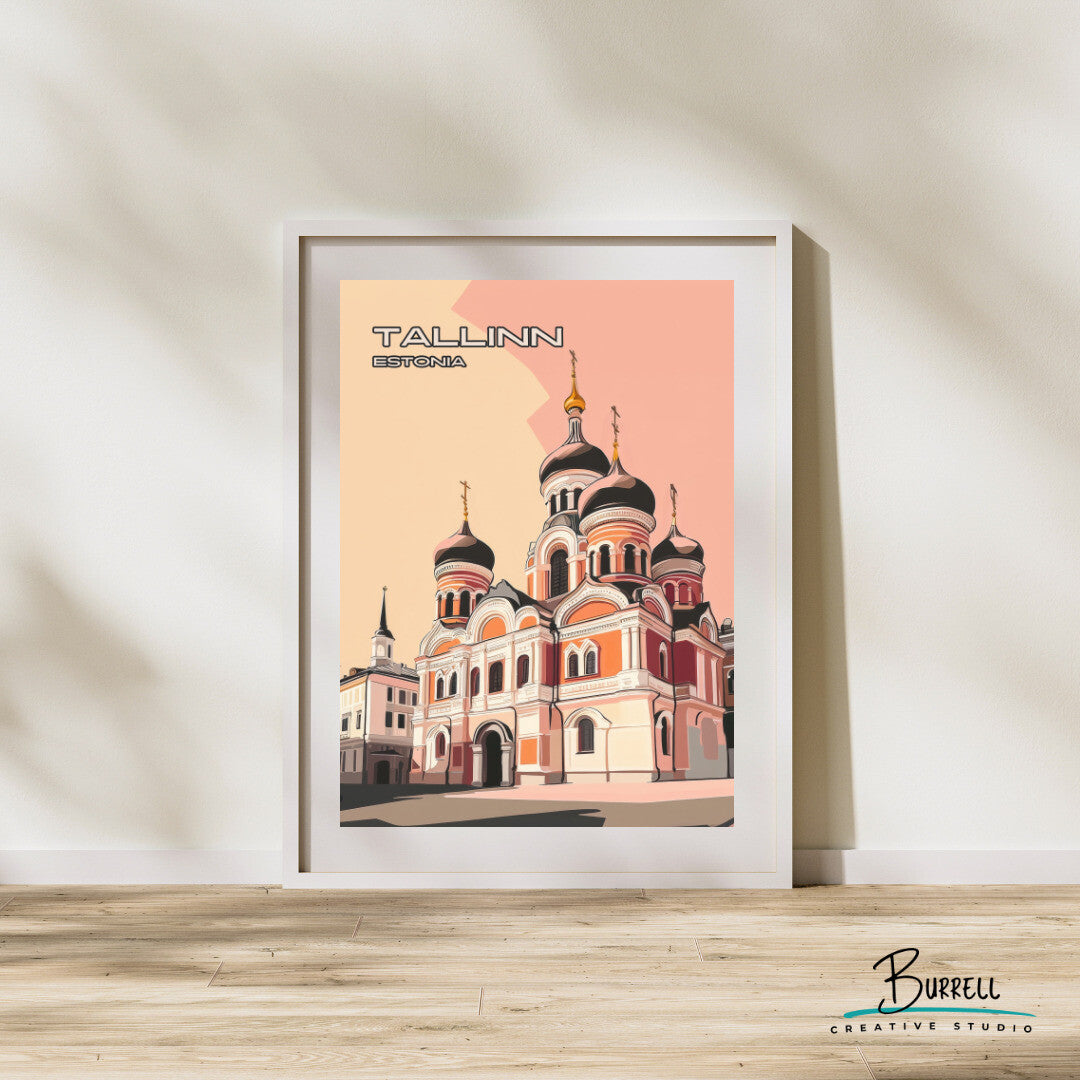 Tallinn Estonia Alexander Nevsky Cathedral Travel Poster & Wall Art Poster Print