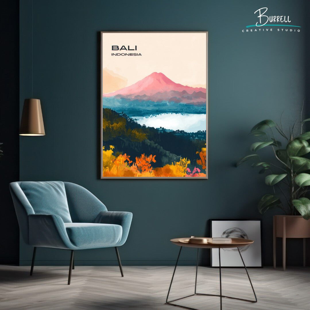 Kintamani Bali Mount Batur Travel Poster & Wall Art Poster Print