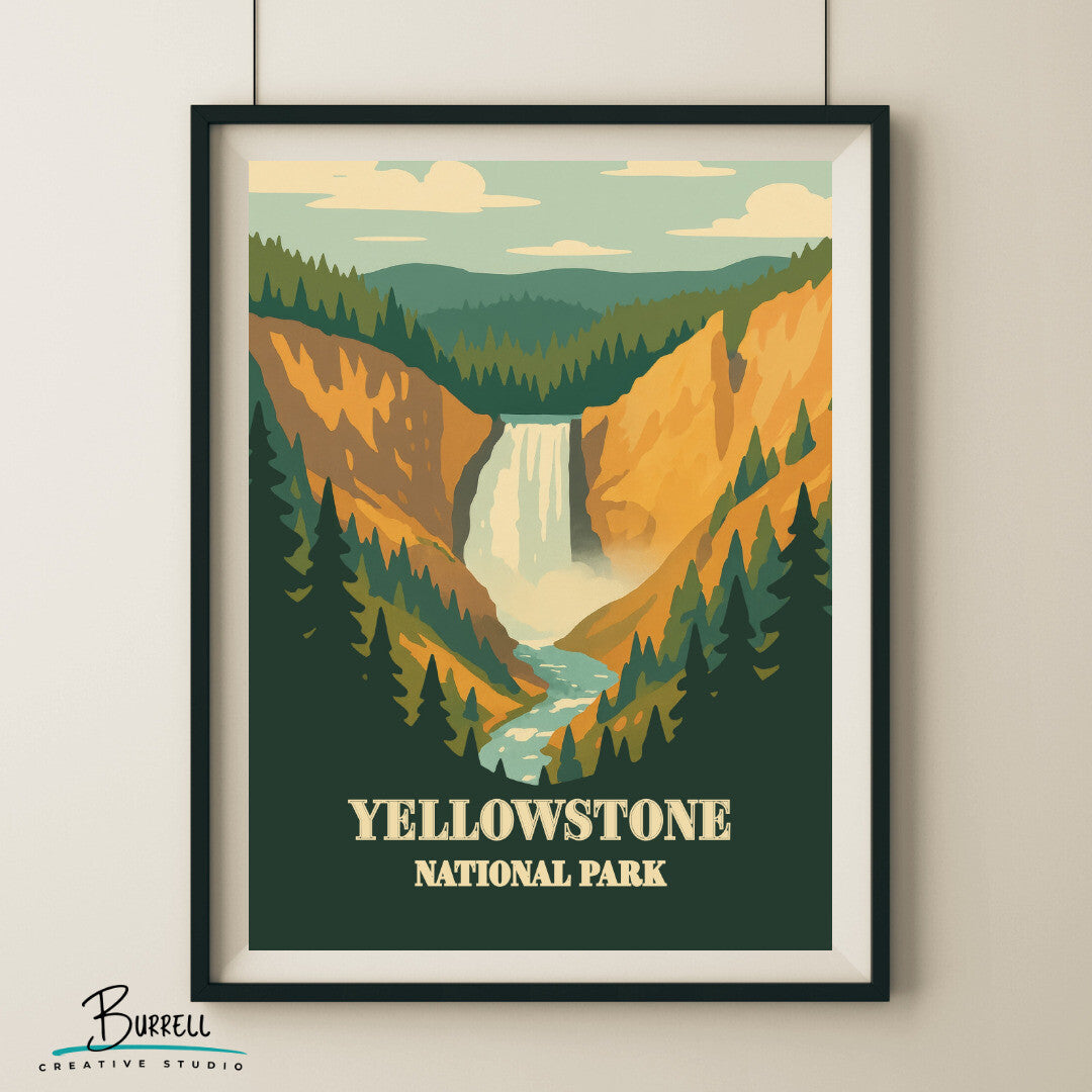 Yellowstone National Park Wyoming Scenery Travel Posters & Wall Art Poster Print