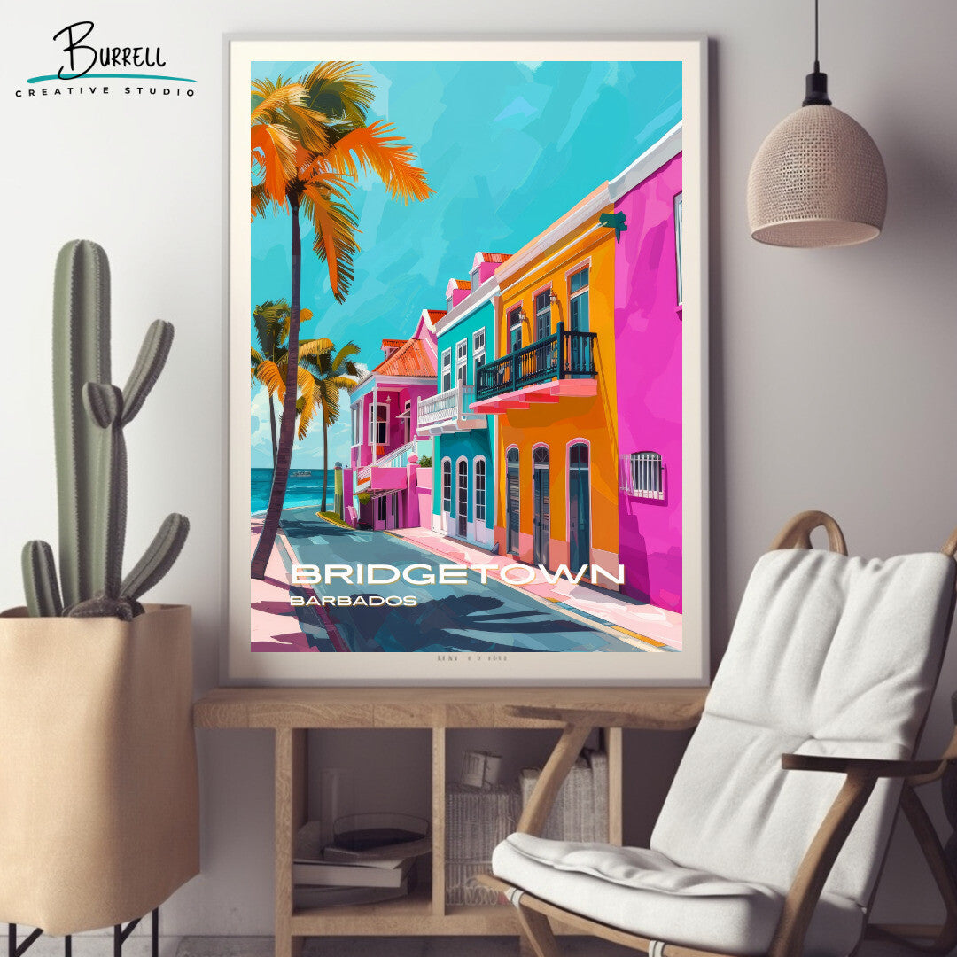 Bridgetown Barbados Relaxing Scenery Travel Poster & Wall Art Poster Print