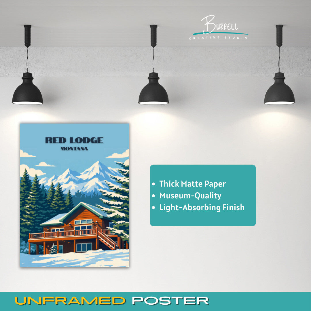 Red Lodge Montana Mountain Scenery Travel Posters & Wall Art Poster Print
