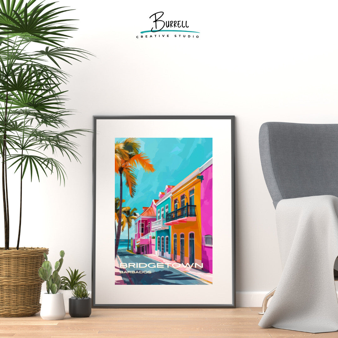 Bridgetown Barbados Relaxing Scenery Travel Poster & Wall Art Poster Print