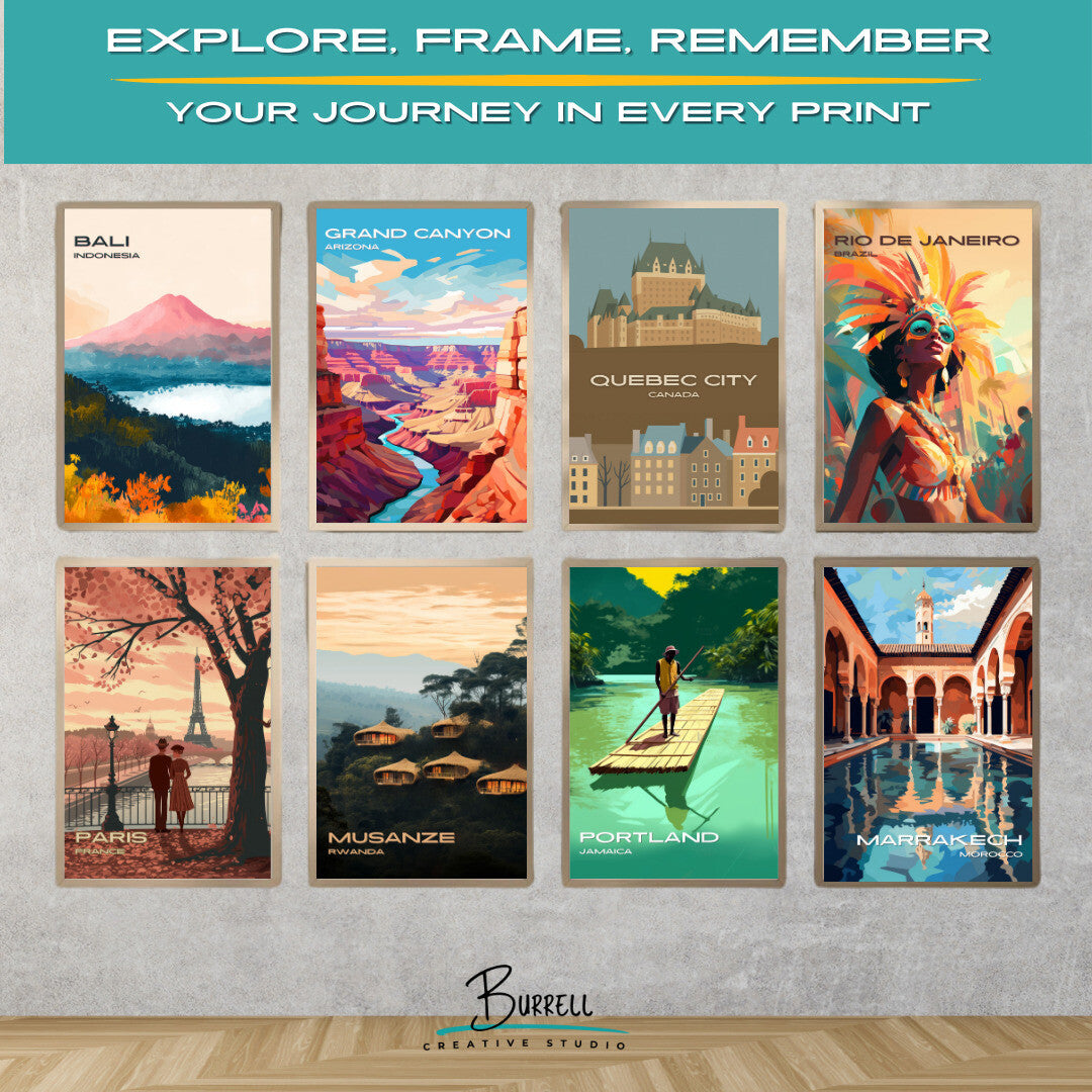Quebec City Canada Old Quebec Travel Poster & Wall Art Poster Print
