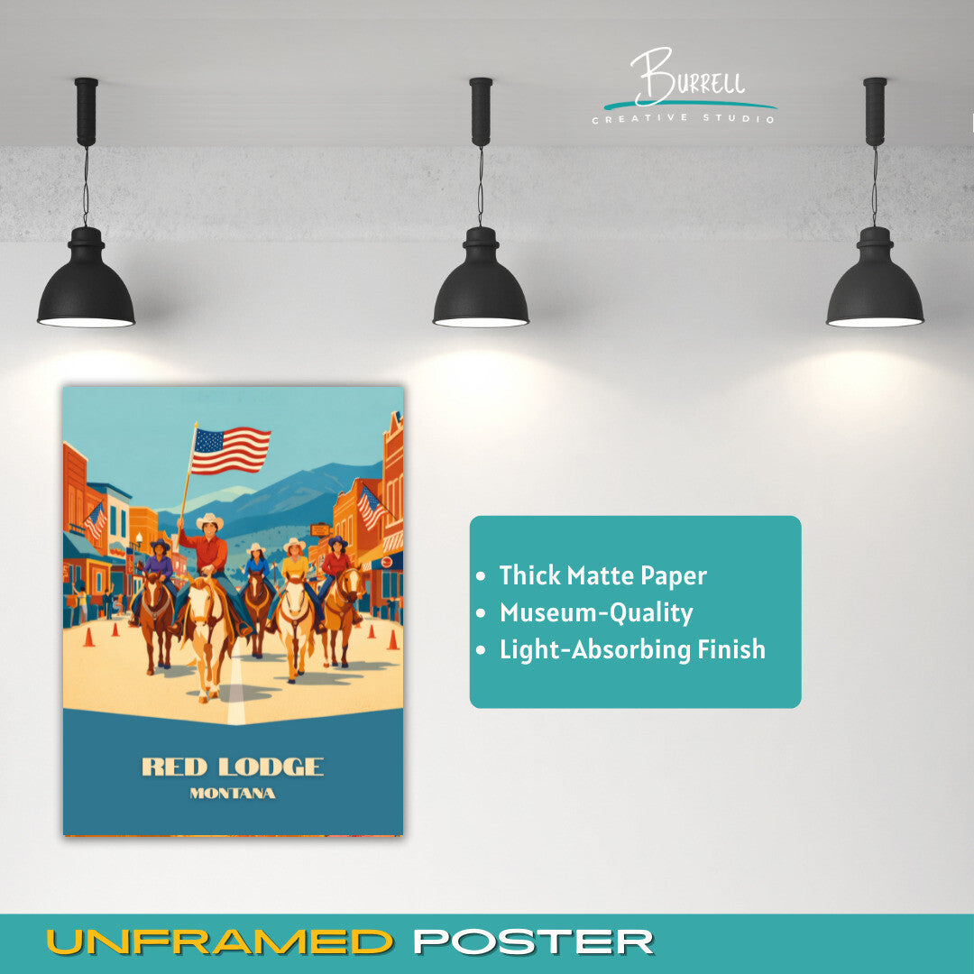 Red Lodge Montana Rodeo Parade Travel Posters & Wall Art Poster Print