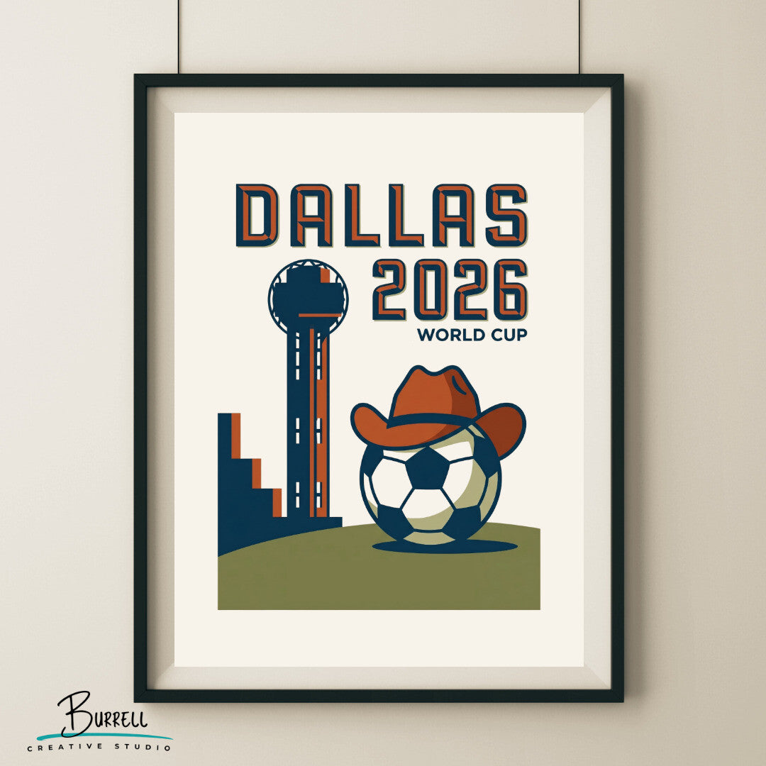 Dallas United States 2026 World Cup Mimimalist Football Posters & Wall Art Poster Print