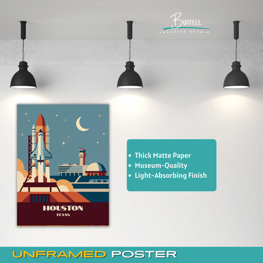 Houston Texas Space Center Travel Posters & Wall Art Poster Print
