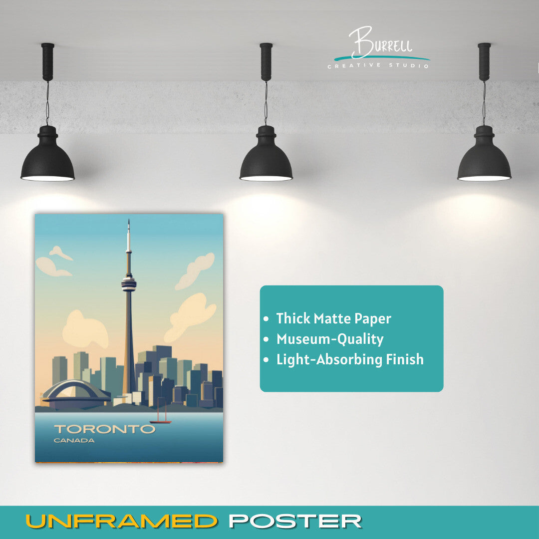 Toronto Ontario CN Tower Travel Poster & Wall Art Poster Print