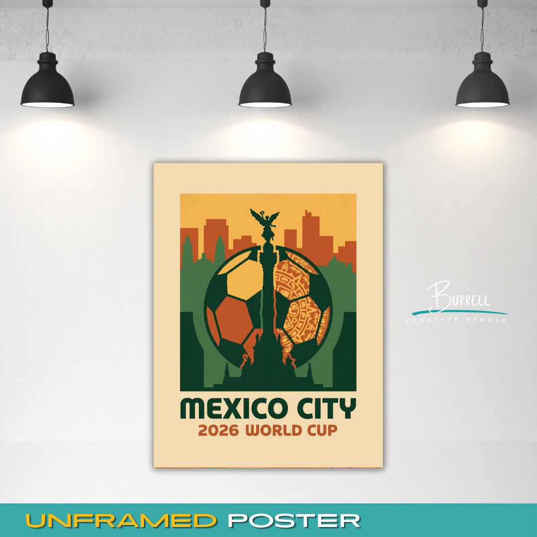 Mexico City Mexico 2026 World Cup Mimimalist Football Posters & Wall Art Poster Print
