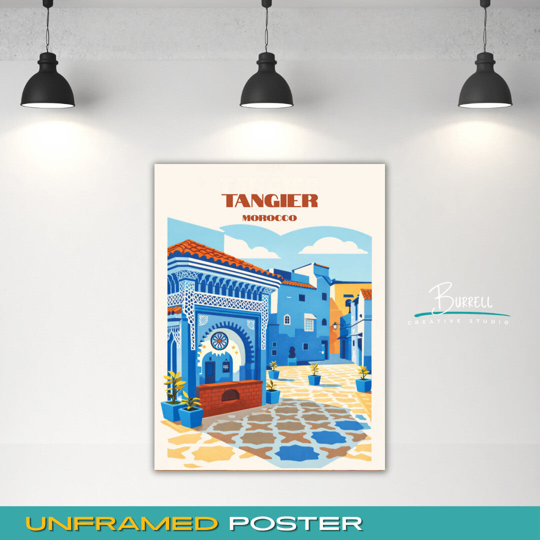 Tangier Morocco Local Architecture Travel Poster & Wall Art Poster Print