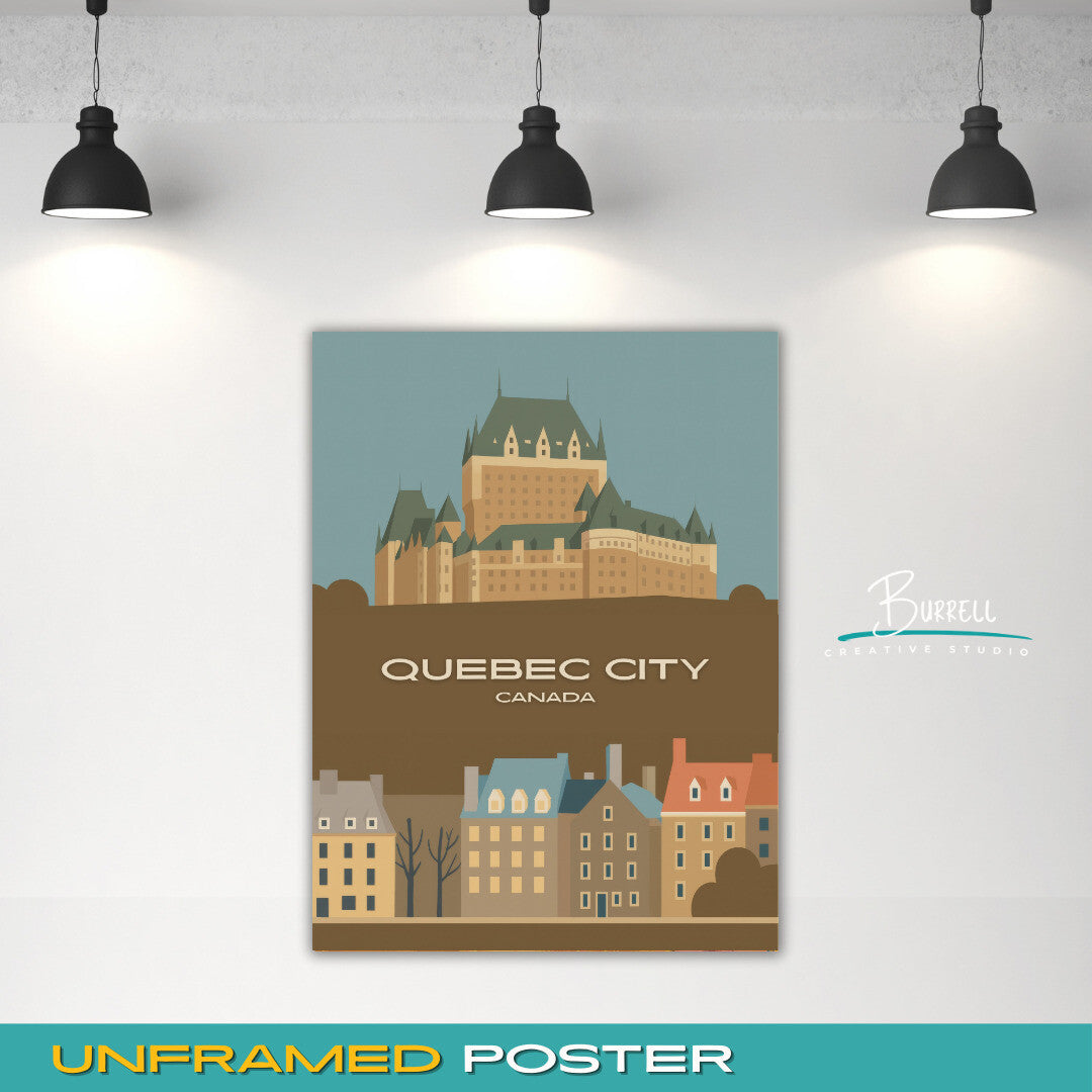Quebec City Canada Old Quebec Travel Poster & Wall Art Poster Print