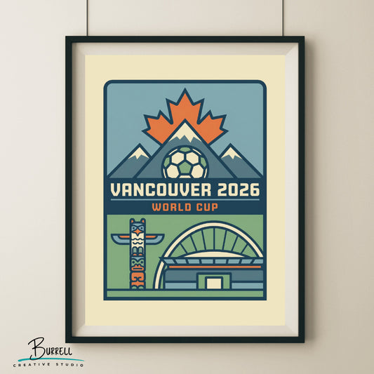 Vancouver Canada 2026 World Cup Minimalist Football Posters & Wall Art Poster Print