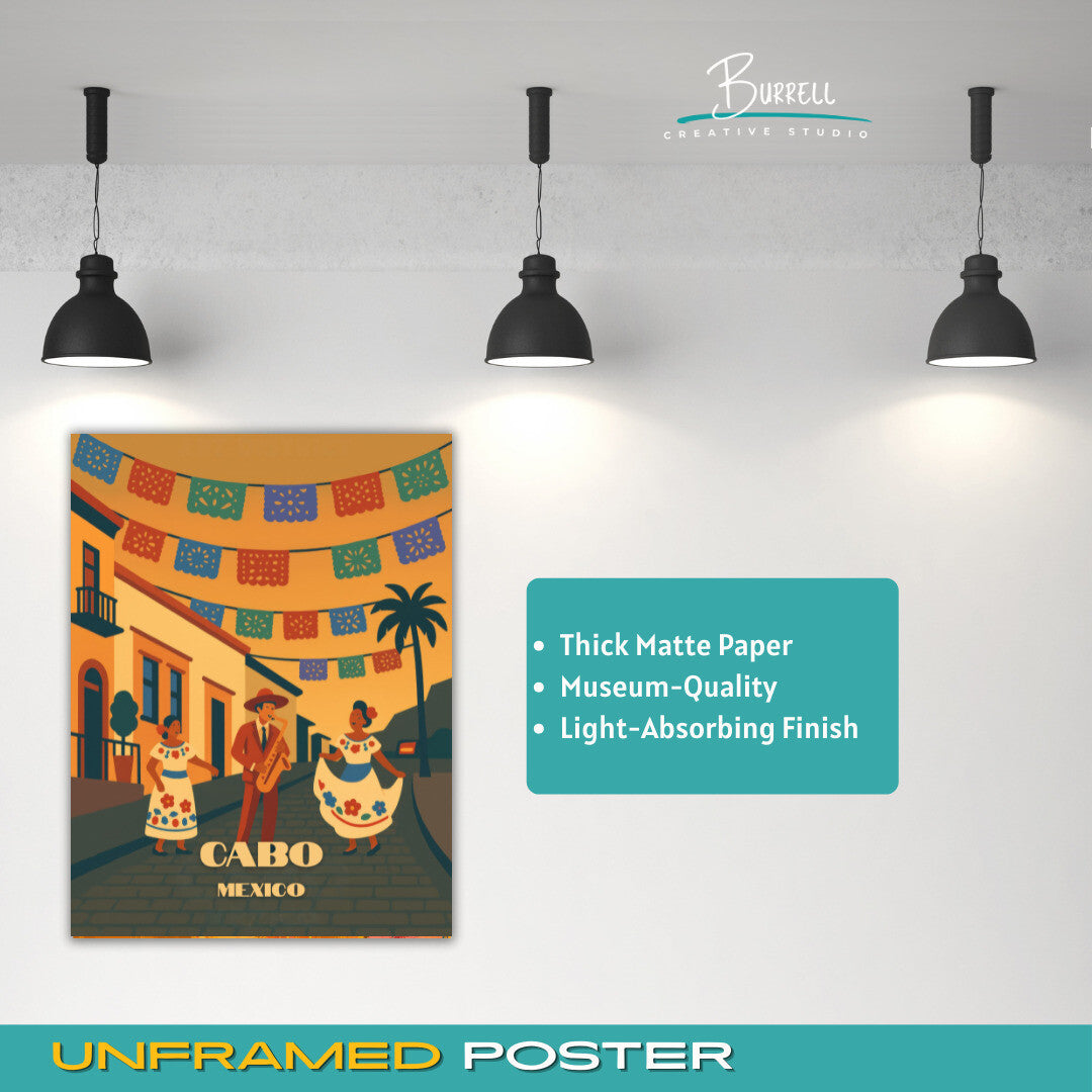 Cabo Mexico San Jose Art District Travel Poster & Wall Art Poster Print