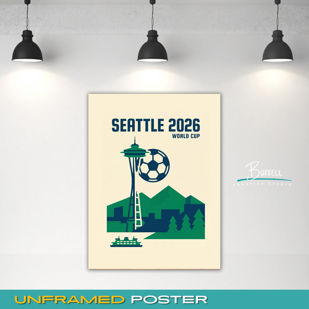 Seattle United States 2026 World Cup Minimalist Football Posters & Wall Art Poster Print