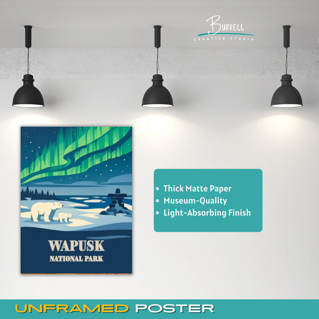 Wapusk National Park Canada Northern Lights Travel Posters & Wall Art Poster Print
