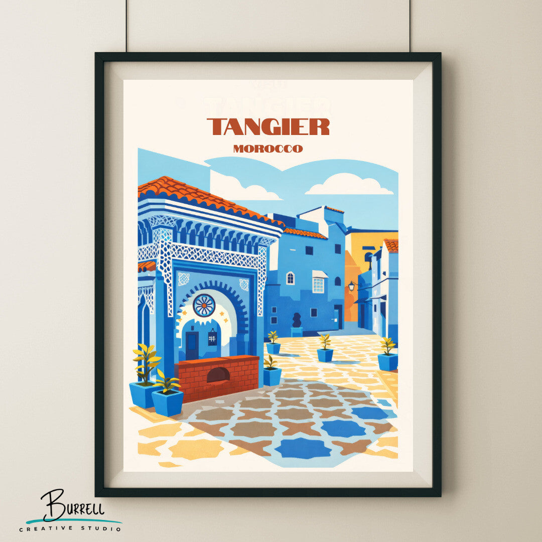 Tangier Morocco Local Architecture Travel Poster & Wall Art Poster Print
