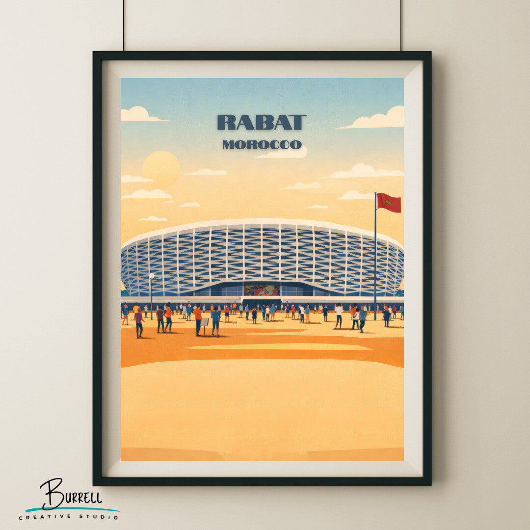 Rabat Morocco Prince Moulay Abdellah Stadium Travel Poster & Wall Art Poster Print
