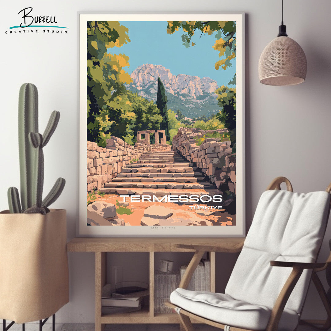 Termessos Türkiye Ruins Travel Poster & Wall Art Poster Print