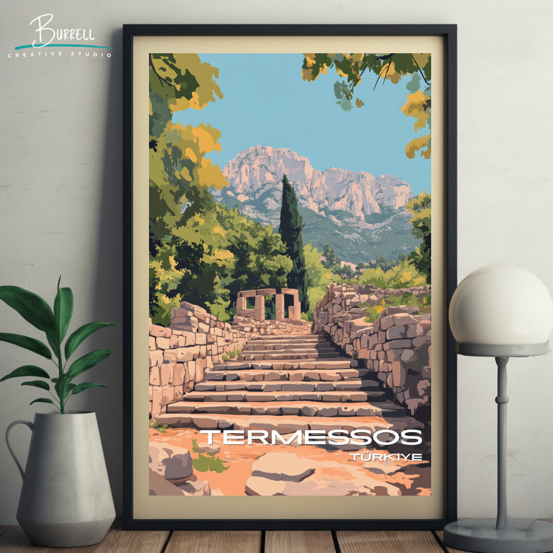 Termessos Türkiye Ruins Travel Poster & Wall Art Poster Print