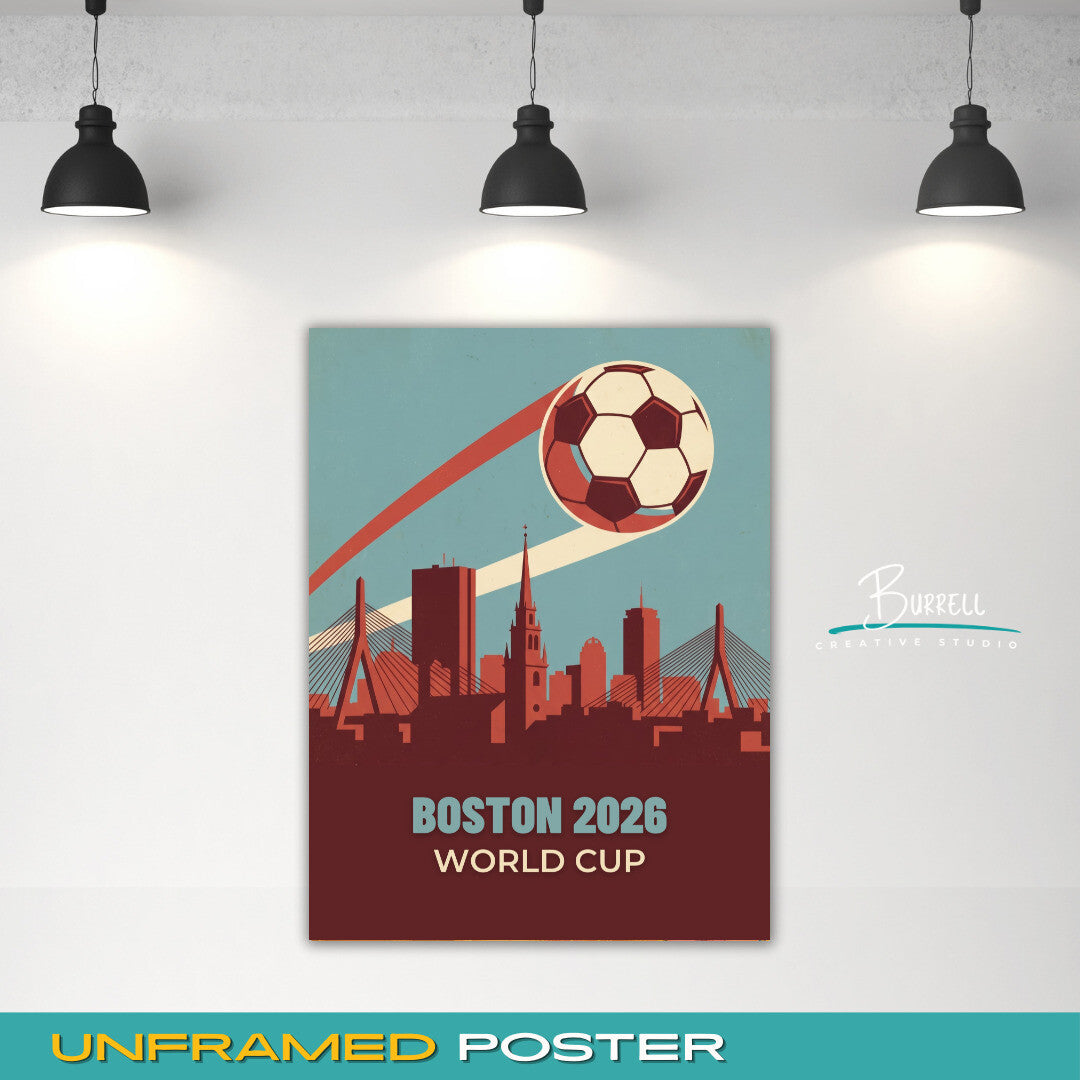 Boston United States 2026 World Cup Vintage Football Posters & Wall Art Poster Print