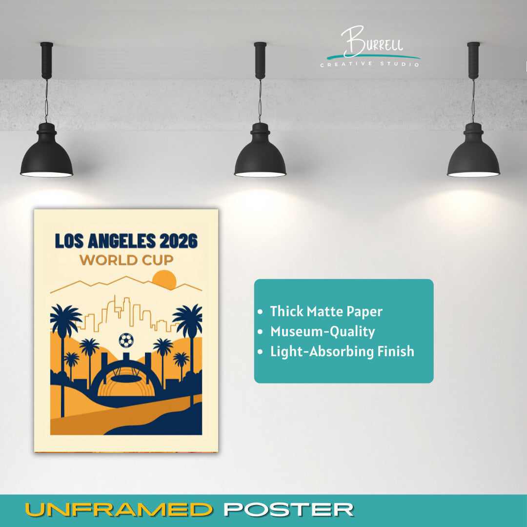 Los Angeles United States 2026 World Cup Mimimalist Football Posters & Wall Art Poster Print
