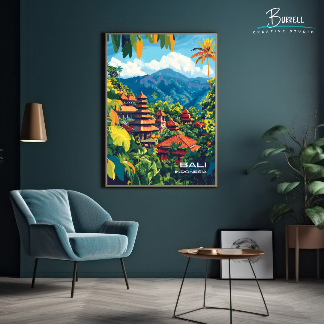 Kintamani Bali Kintamani Temple Travel Poster & Wall Art Poster Print