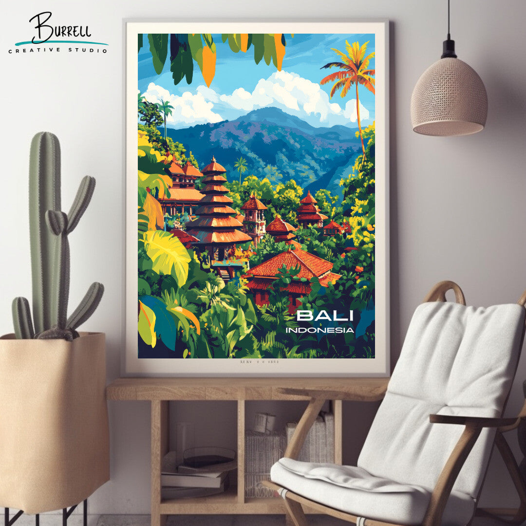 Kintamani Bali Kintamani Temple Travel Poster & Wall Art Poster Print