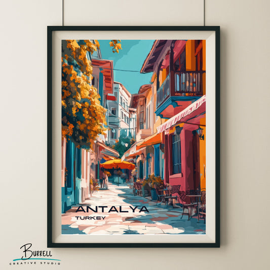 Antalya Türkiye Kaleici Architecture Travel Poster & Wall Art Poster Print