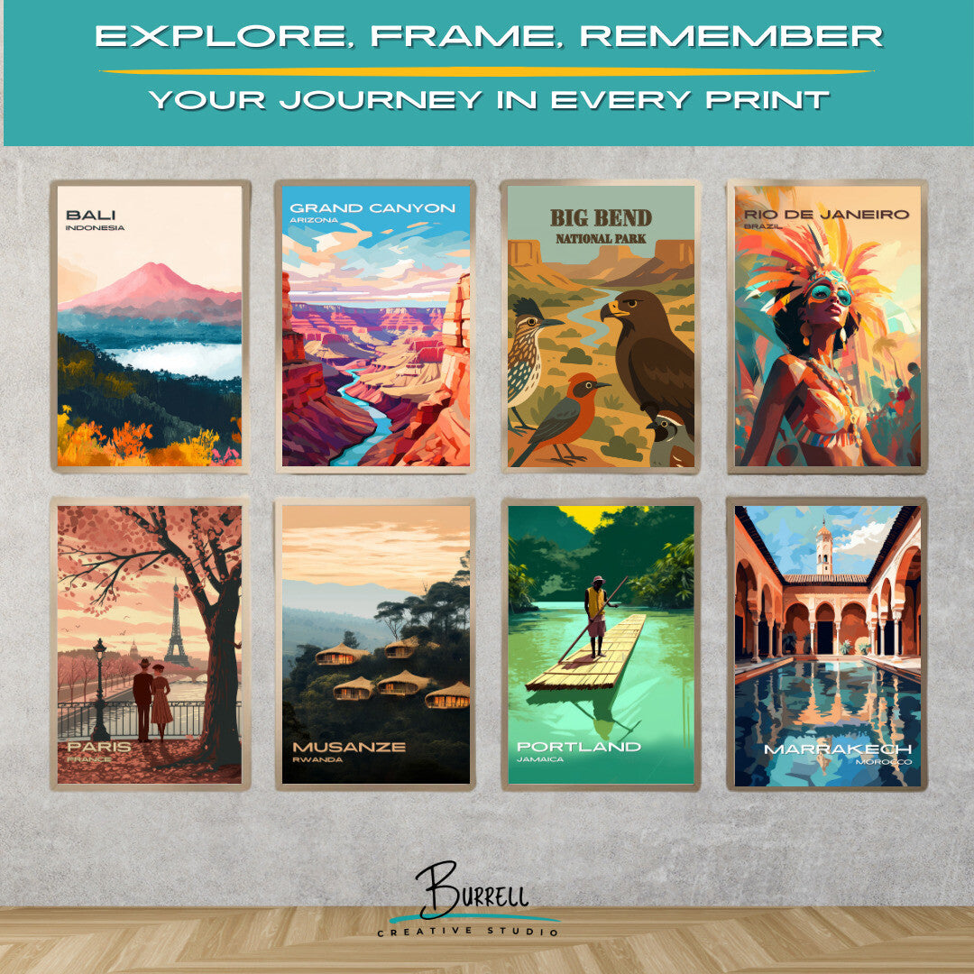 Big Bend National Park Texas Bird Watching Travel Posters & Wall Art Poster Print