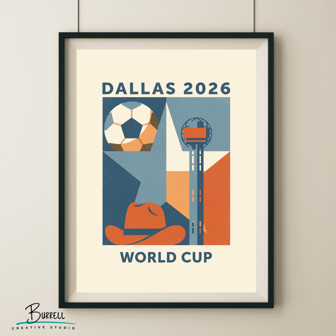 Dallas United States 2026 World Cup Retro Football Posters & Wall Art Poster Print