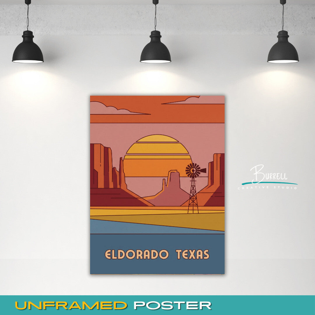 Eldorado Texas Scenery Travel Posters & Wall Art Poster Print