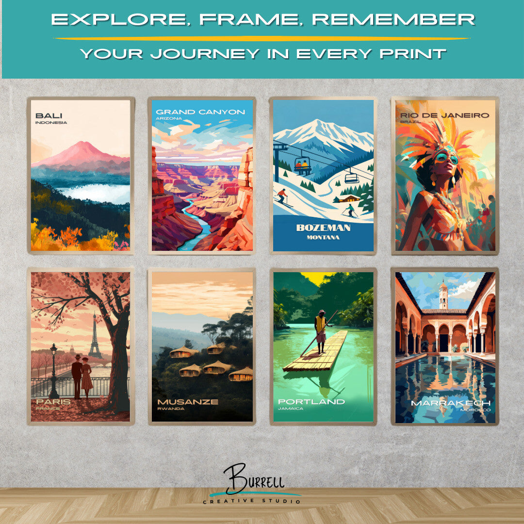Bozeman Montana Bridger Bowl Ski Area Travel Posters & Wall Art Poster Print