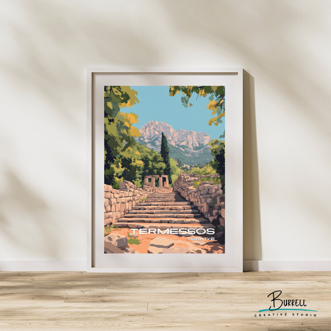 Termessos Türkiye Ruins Travel Poster & Wall Art Poster Print