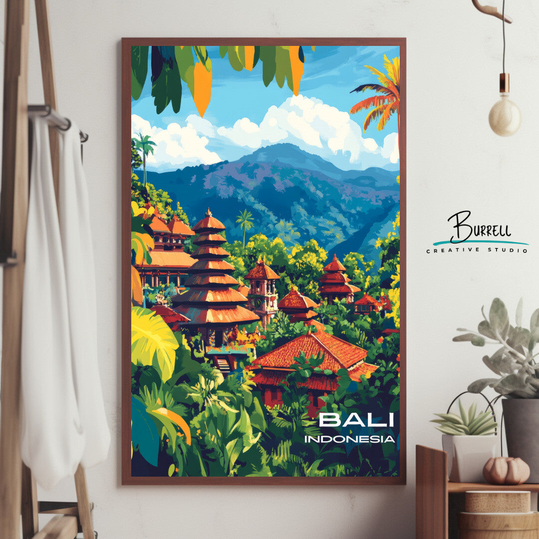 Kintamani Bali Kintamani Temple Travel Poster & Wall Art Poster Print