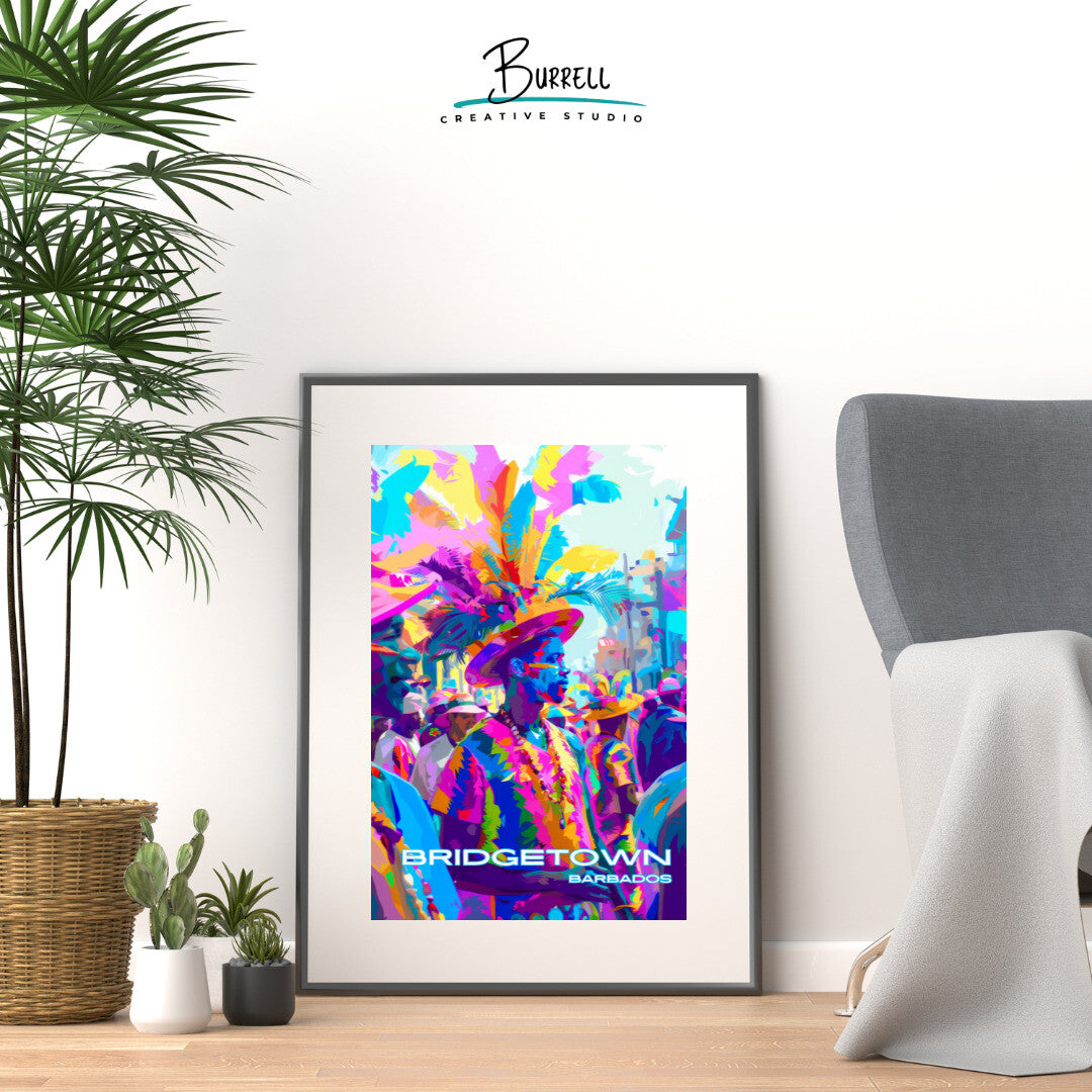 Bridgetown Barbados Cropover Travel Poster & Wall Art Poster Print