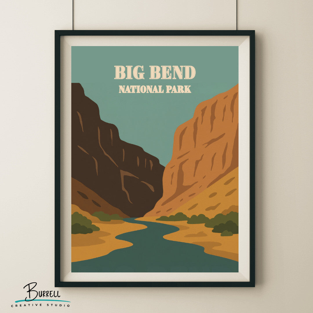 Big Bend National Park Texas Scenery Travel Posters & Wall Art Poster Print