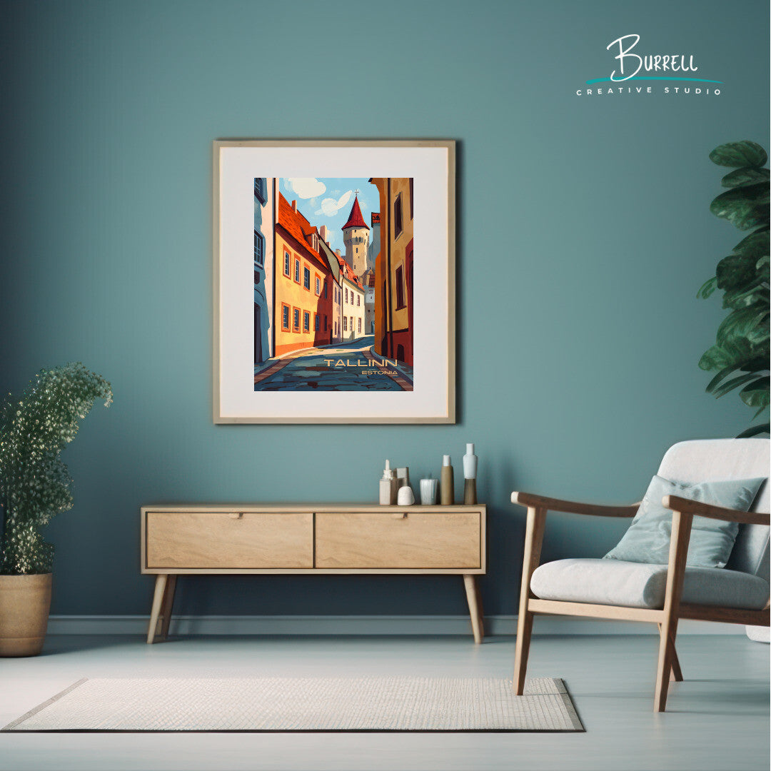 Tallinn Estonia Old Town Travel Poster & Wall Art Poster Print