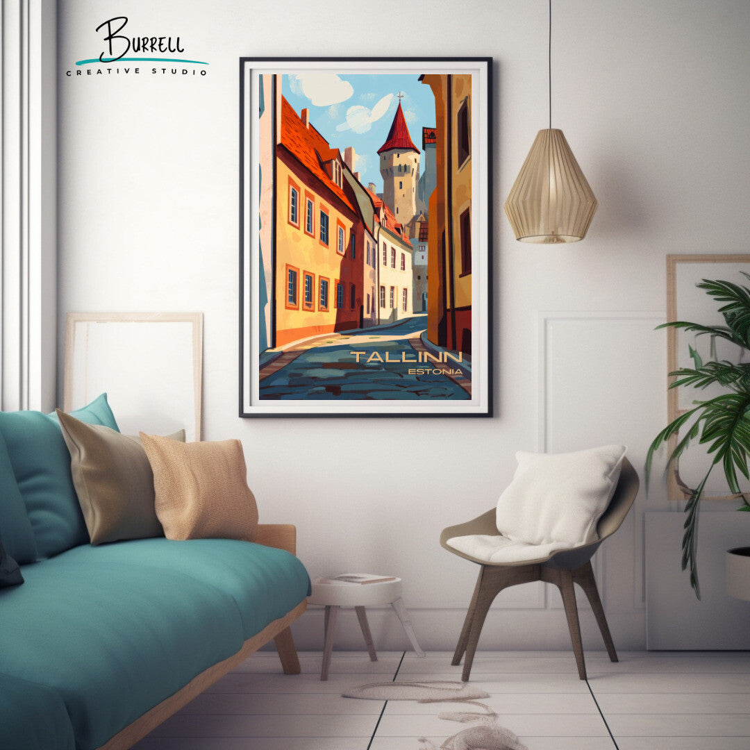 Tallinn Estonia Old Town Travel Poster & Wall Art Poster Print