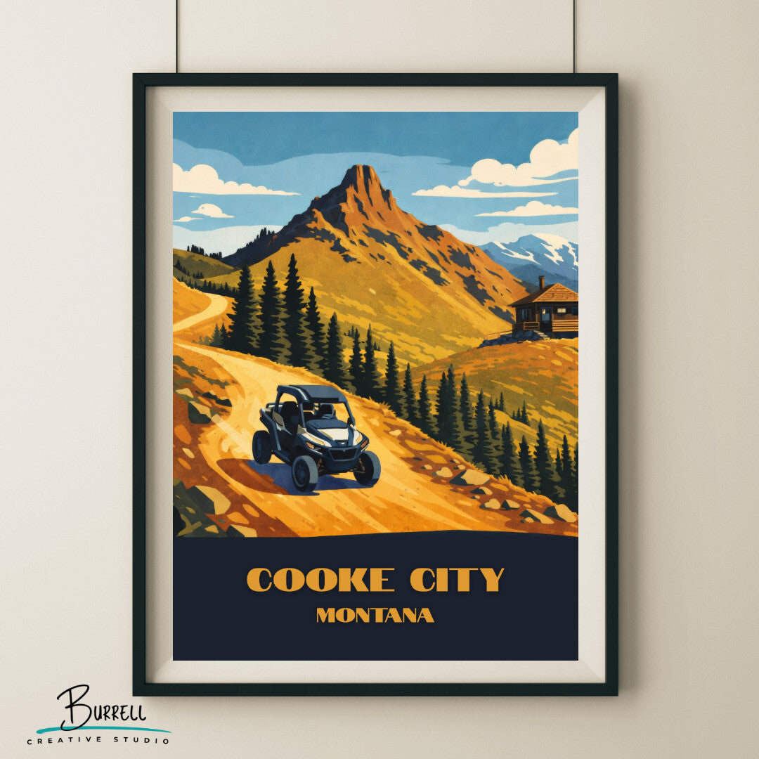 Cooke City Montana 4x4 Off Roading Travel Posters & Wall Art Poster Print