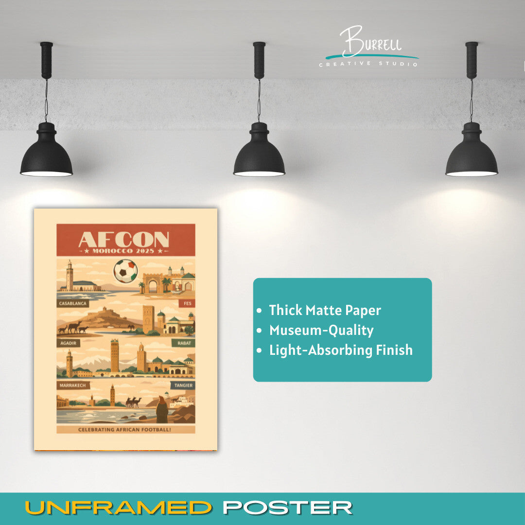 Marrakech Morocco Africa Cup Of Nations Host Cities Football Poster & Wall Art Poster Print