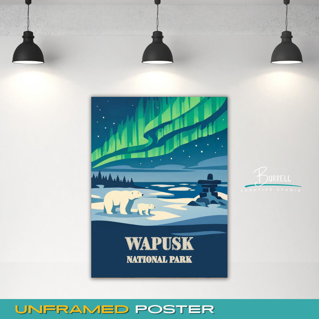 Wapusk National Park Canada Northern Lights Travel Posters & Wall Art Poster Print