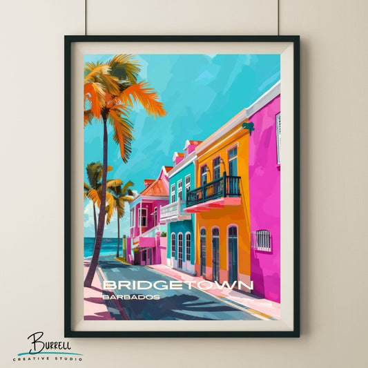 Bridgetown Barbados Relaxing Scenery Travel Poster & Wall Art Poster Print