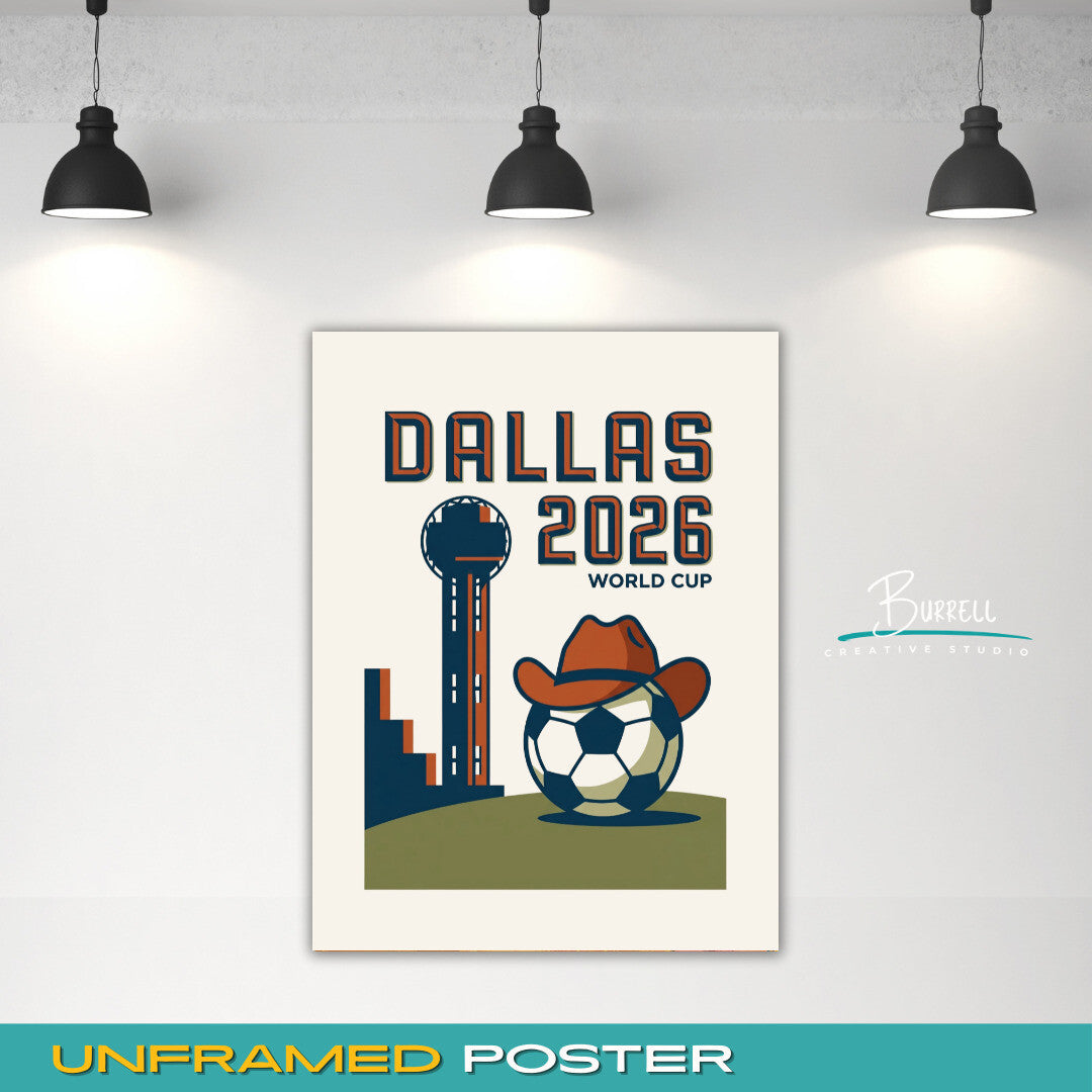 Dallas United States 2026 World Cup Mimimalist Football Posters & Wall Art Poster Print