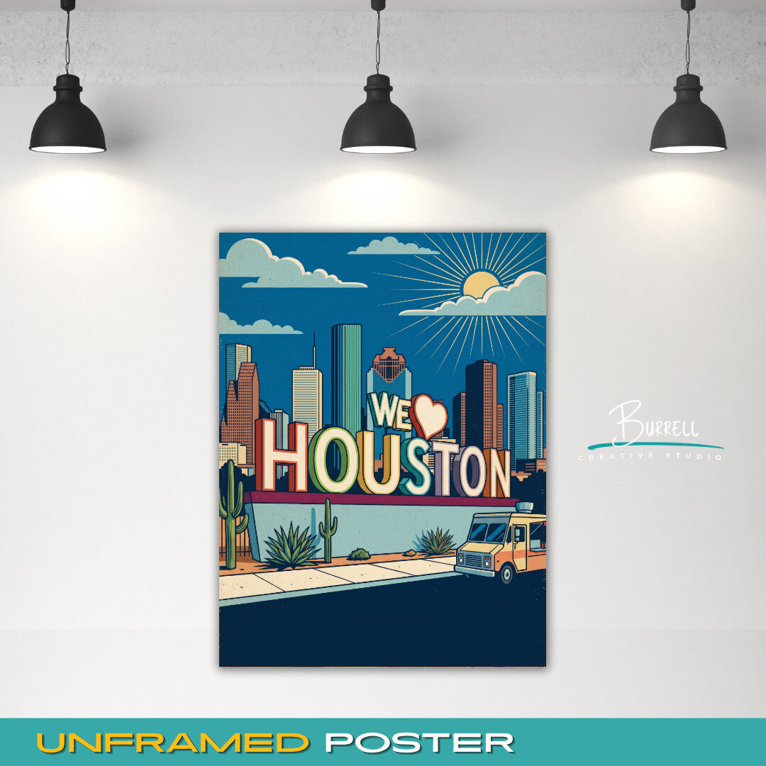 Houston Texas Mural Travel Posters & Wall Art Poster Print