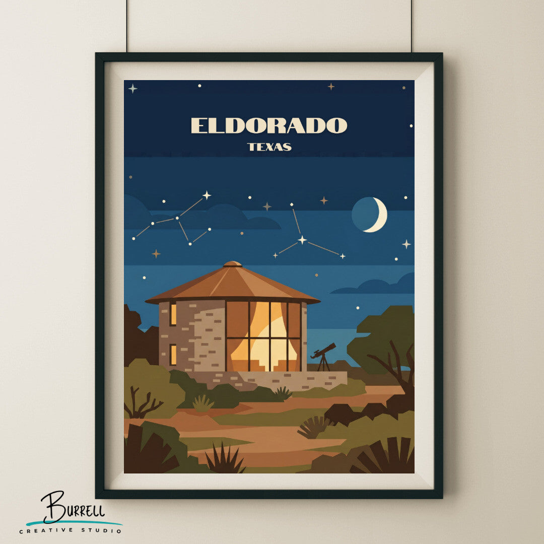 Eldorado Texas Cozy Small Town Travel Posters & Wall Art Poster Print