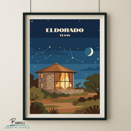 Eldorado Texas Cozy Small Town Travel Posters & Wall Art Poster Print
