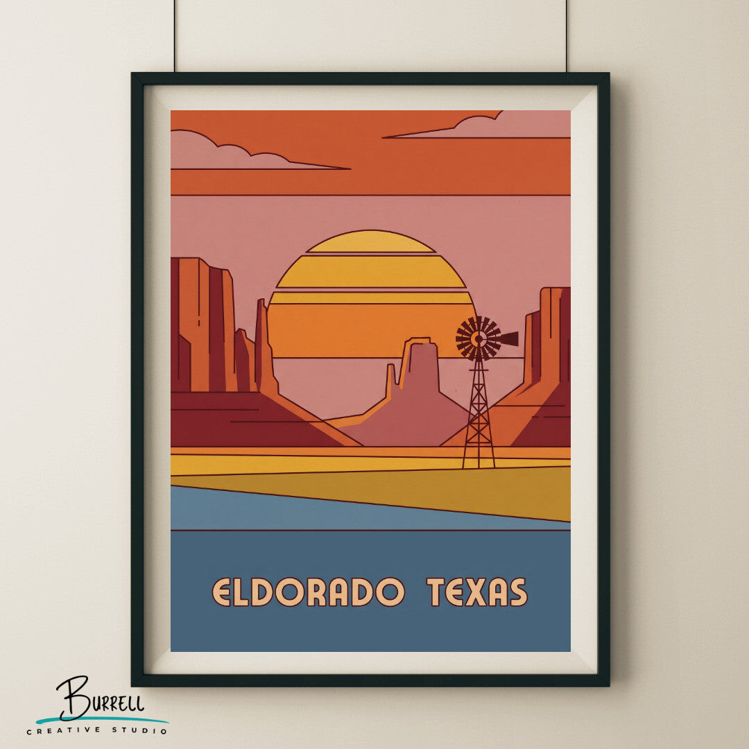 Eldorado Texas Scenery Travel Posters & Wall Art Poster Print